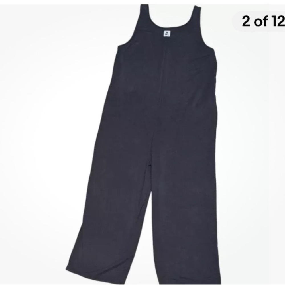 Madewell Superbrushed Pull-On black coal comfort jumpsuit women's size M